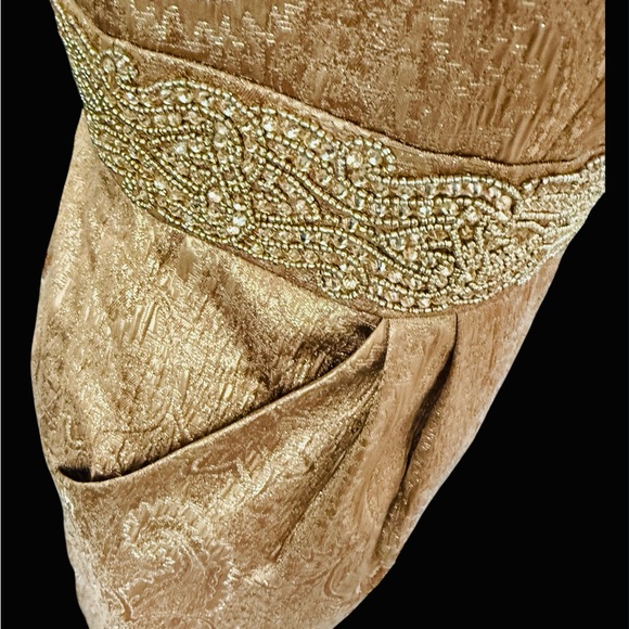 Elegant Gold Designer Dress - Picture 4 of 5